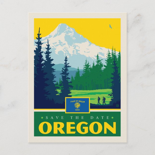 Invitation Carte Postale Save the date | Oregon (Devant)