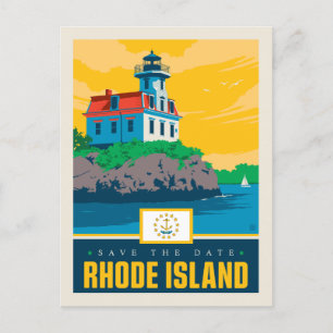 Invitation Carte Postale Save the date Rhode Island