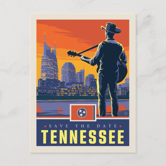 Invitation Carte Postale Save the date | Tennessee (Devant)