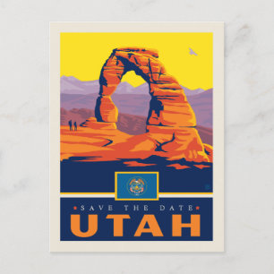 Invitation Carte Postale Save the date Utah