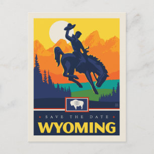 Invitation Carte Postale Save the date   Wyoming