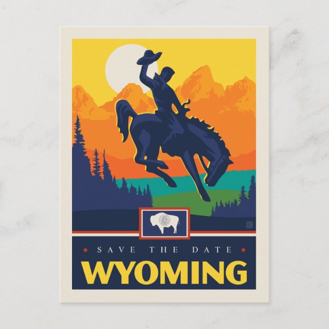 Invitation Carte Postale Save the date | Wyoming (Devant)