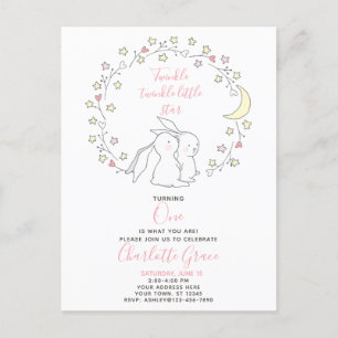 Invitation Carte Postale Scintillement de scintillement peu d'anniversaire