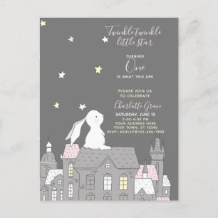 Invitation Carte Postale Scintillement de scintillement peu d'anniversaire