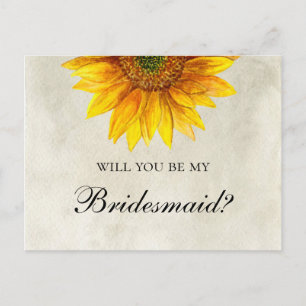 Invitation Carte Postale Seras-tu ma demoiselle d'honneur mariage rustique 