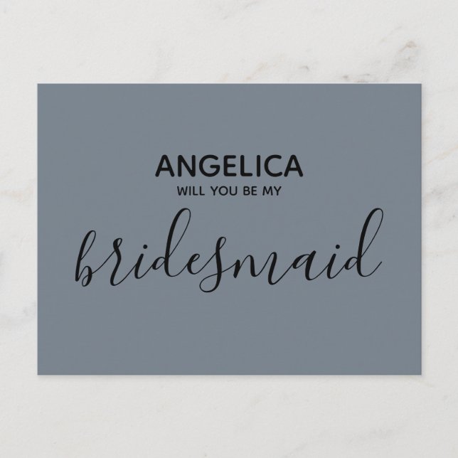 Invitation Carte Postale Seras-tu ma demoiselle d'honneur rose pastel simpl (Devant)