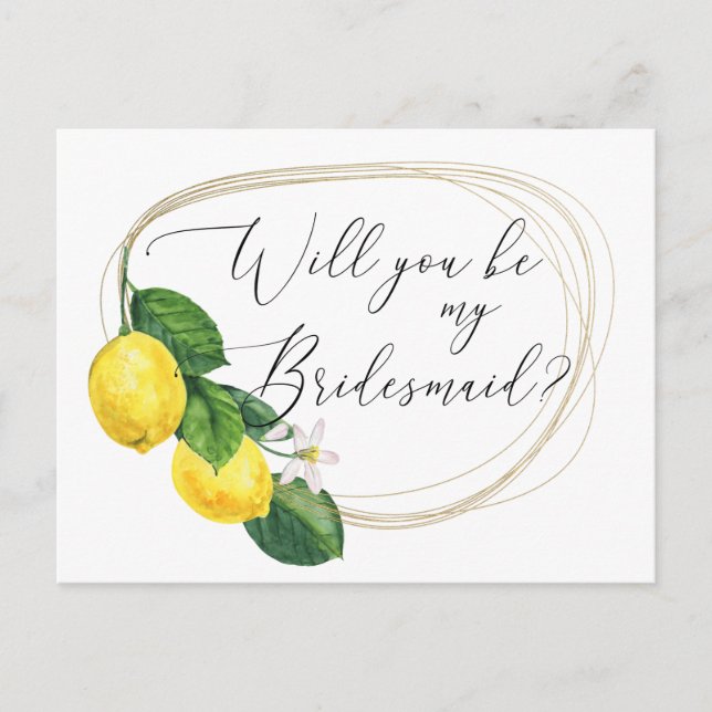 Invitation Carte Postale Seras-Tu Ma Proposition De Bridesmaid | Mariage ci (Devant)