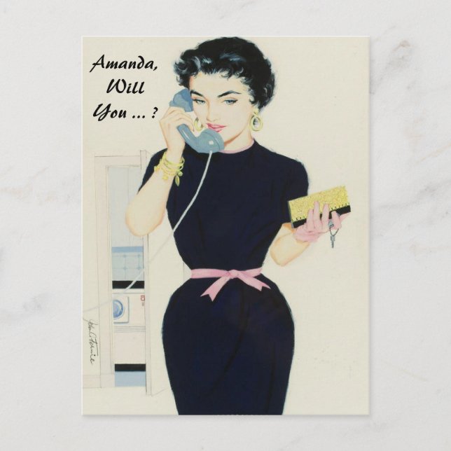 Invitation Carte Postale serez-vous ma demoiselle d'honneur, servante d'hon (Devant)