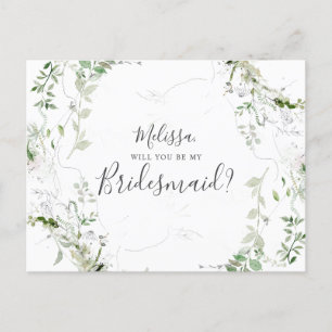 Invitation Carte Postale Serez-Vous Ma Femme D'Accueil Élégante Et Verdure