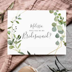 Invitation Carte Postale Serez-Vous Ma Femme D'Accueil Élégante Et Verdure