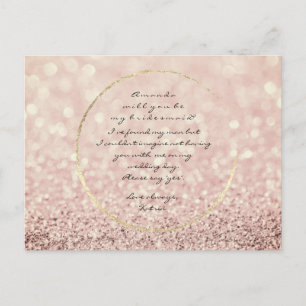 Invitation Carte Postale Serez-Vous Ma Femme D'Accueil Sepia Rose Gold Part