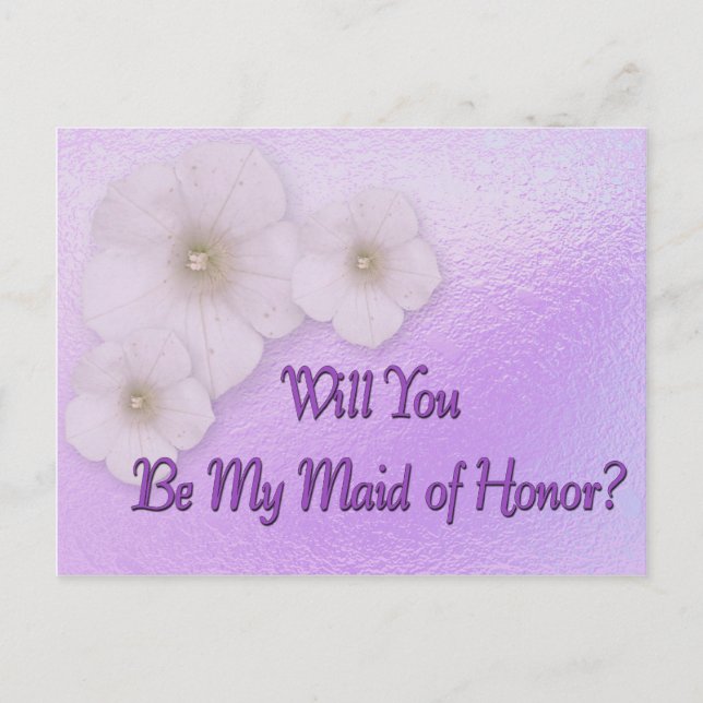 Invitation Carte Postale Serez-Vous Ma Fille D'Honneur ? (Devant)