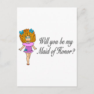 Invitation Carte Postale Serez-Vous Ma Fille D'Honneur ?