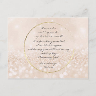 Invitation Carte Postale Serez-Vous Ma Parties scintillant D'Or En Crème D'