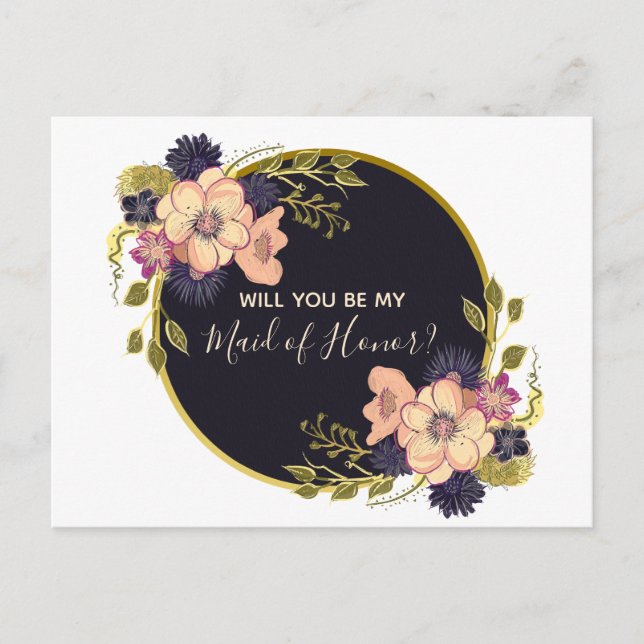 Invitation Carte Postale Serez-vous ma témoin de mariage (Devant)