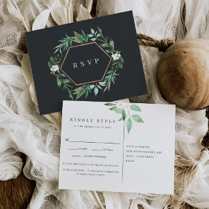 Invitation Carte Postale Serre Aquarelle Botanique Choix de repas RSVP