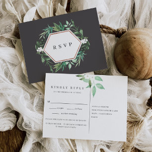 Invitation Carte Postale Serre Aquarelle Botanique Choix de repas RSVP