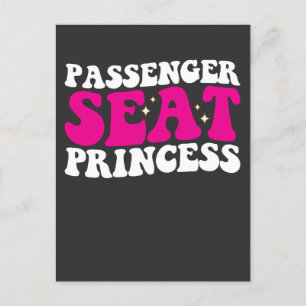 Invitation Carte Postale Siège passager Princess Girl Car Super Retro