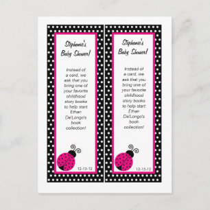 Invitation Carte Postale Signet Black Spring Time Lady Bug
