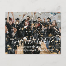 Simple Modern Calligraphy Photo Graduation