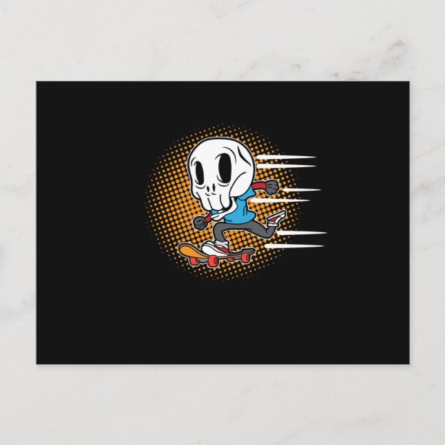 Invitation Carte Postale Skateboard Skeleton Skateboard Skateboard (Devant)