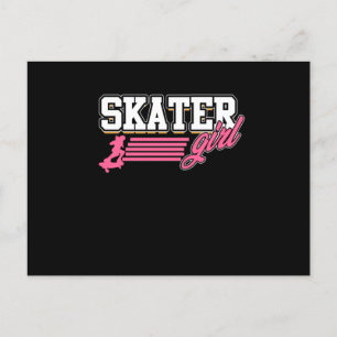 Invitation Carte Postale Skater Girl Skateboarding Skateboard