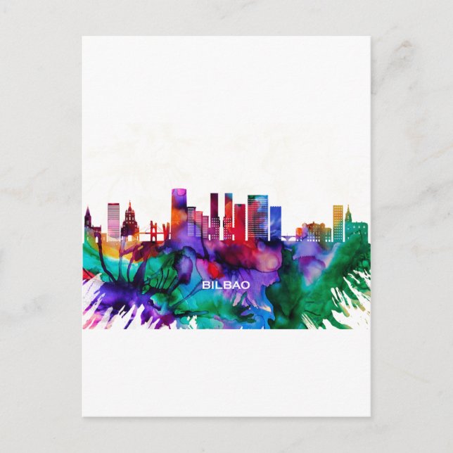Invitation Carte Postale Skyline Bilbao (Devant)