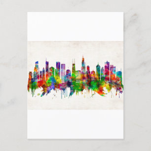 Invitation Carte Postale Skyline de Chicago