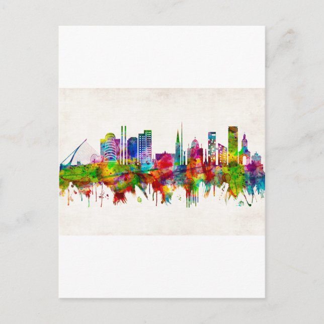 Invitation Carte Postale Skyline de la République d'Irlande de Dublin (Devant)