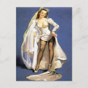 Invitation Carte Postale soirée bachelorette, douche nuptiale, fête de poul