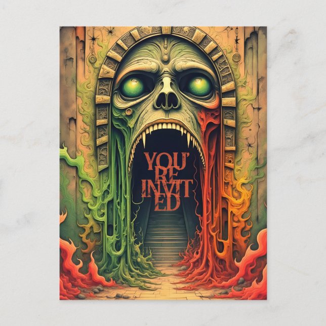 Invitation Carte Postale Soirée d'Halloween (Devant)