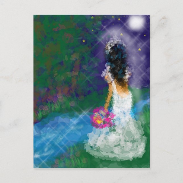 Invitation Carte Postale Soirée Enchantée, Célébration, Anniversaire, Maria (Devant)