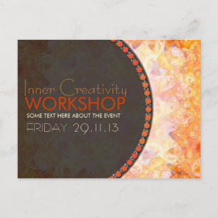 Invitation Carte Postale Solar Orange Energy Workshop Business Flyer