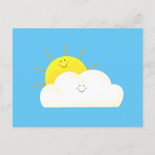 Invitation Carte Postale Soleil et nuage doux