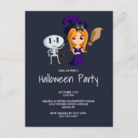 Sorcière mignonne dans la fête d'Halloween Casquet