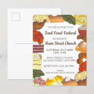 Invitation Carte Postale Soul Food Festival Event Southern Cuisine Cuisine
