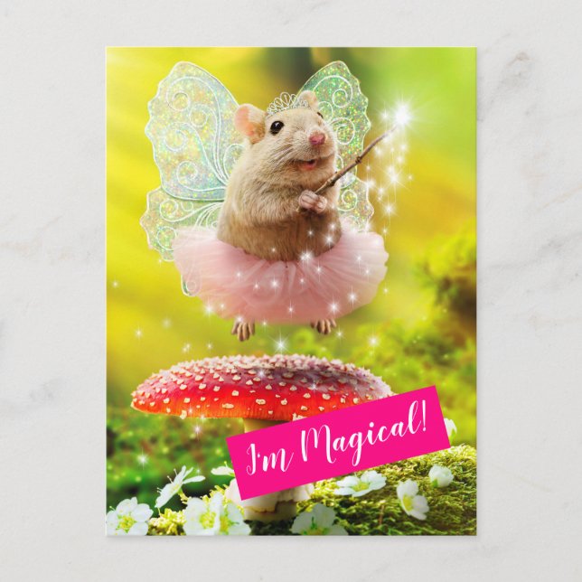 Invitation Carte Postale Souris Princess Fairy (Devant)