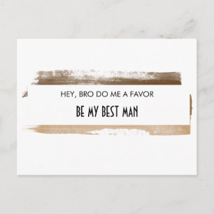 Invitation Carte Postale Soyez Mon Meilleur Homme Brown Aquarelle Paint Str