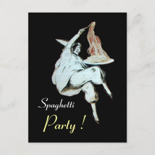 Invitation Carte Postale SPAGHETTI PARTY ITALIAN KITCHEN, RESTAURANT Recett