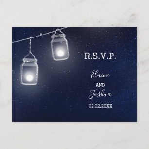 Invitation Carte Postale Starry ciel mason jarres mariage rsvp