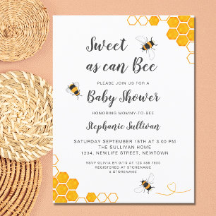Invitation Carte Postale Sucré comme peut être Baby shower