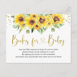 Invitation Carte Postale Sunflower est en route Baby shower Books for Baby