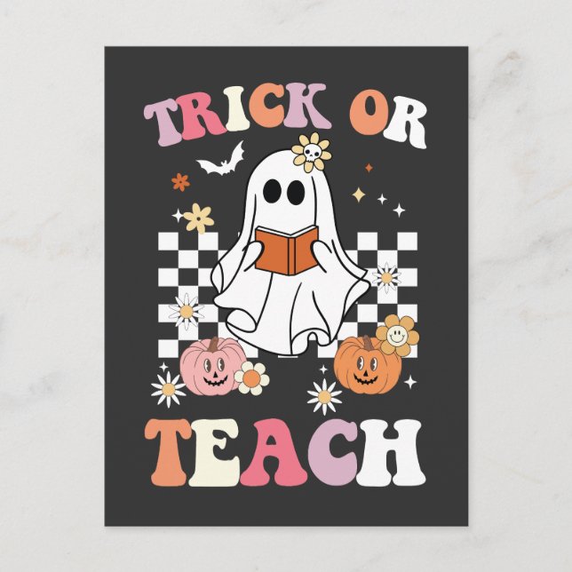 Invitation Carte Postale Super Tri Ou Enseignant Enseignant Halloween Ghost (Devant)