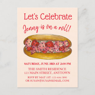 Invitation Carte Postale Sur un rouleau de homard Félicitations Maine ME Fo