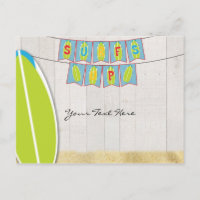 Surf Up Bannière et planche White Wood Beach Party