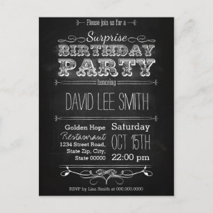 Invitation Carte Postale Surprise Birthday Party
