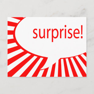 Invitation Carte Postale surprise ! partie : bulle parlante