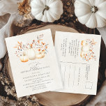 Invitation Carte Postale SURPRISE PARTY 21ème Citrouille blanc Feuilles aut<br><div class="desc">D'élégants citrouilles blancs sont nichés dans des feuilles et fleur sauvage rouges,  oranges et verts sauge.</div>