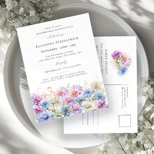 Invitation Carte Postale SURPRISE PARTY 40 Anniversaire Septembre Fleur de 