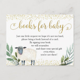 Invitation Carte Postale Sweet Little Lamb Greenery Livres pour bébé